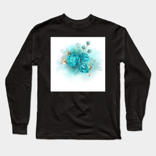 Three Turquoise Roses Long Sleeve T-Shirt